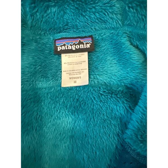 PATAGONIA Women's M Polartec Thermal Pro Fleece Sherpa Jacket Bluish Green/Gray - Picture 2 of 3